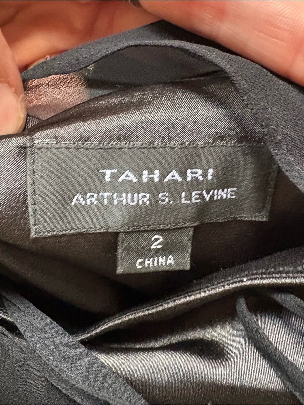 Tahari Arthur S Levine Y2K 90s Sheer Overlay Belted Midi Dress Black Size 2 - Picture 4 of 4